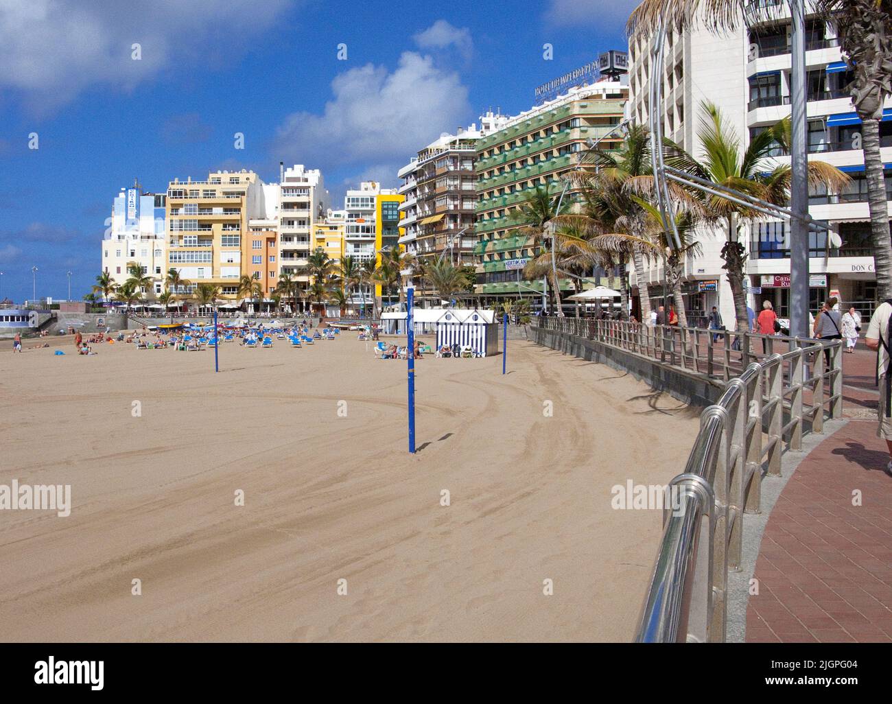 Promenade at Playa de las Canteras, Las Palmas, Grand Canary, Canary islands, Spain, Europe Stock Photo
