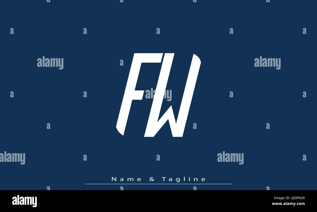 Alphabet letters Initials Monogram logo FW ,WF Stock Vector