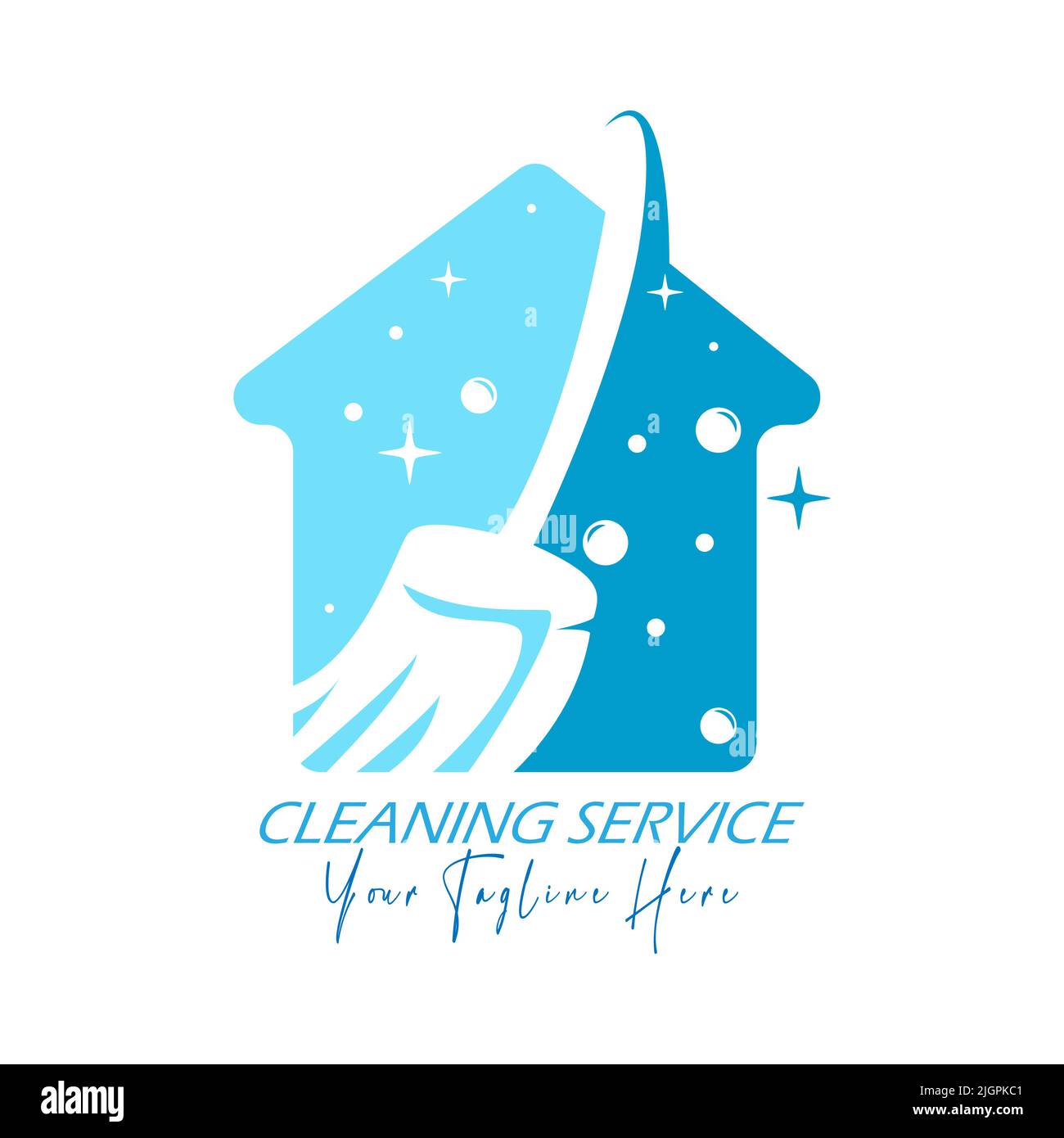 Cleaning. Vector template of a logo, sticker or brand. Flat style Stock ...