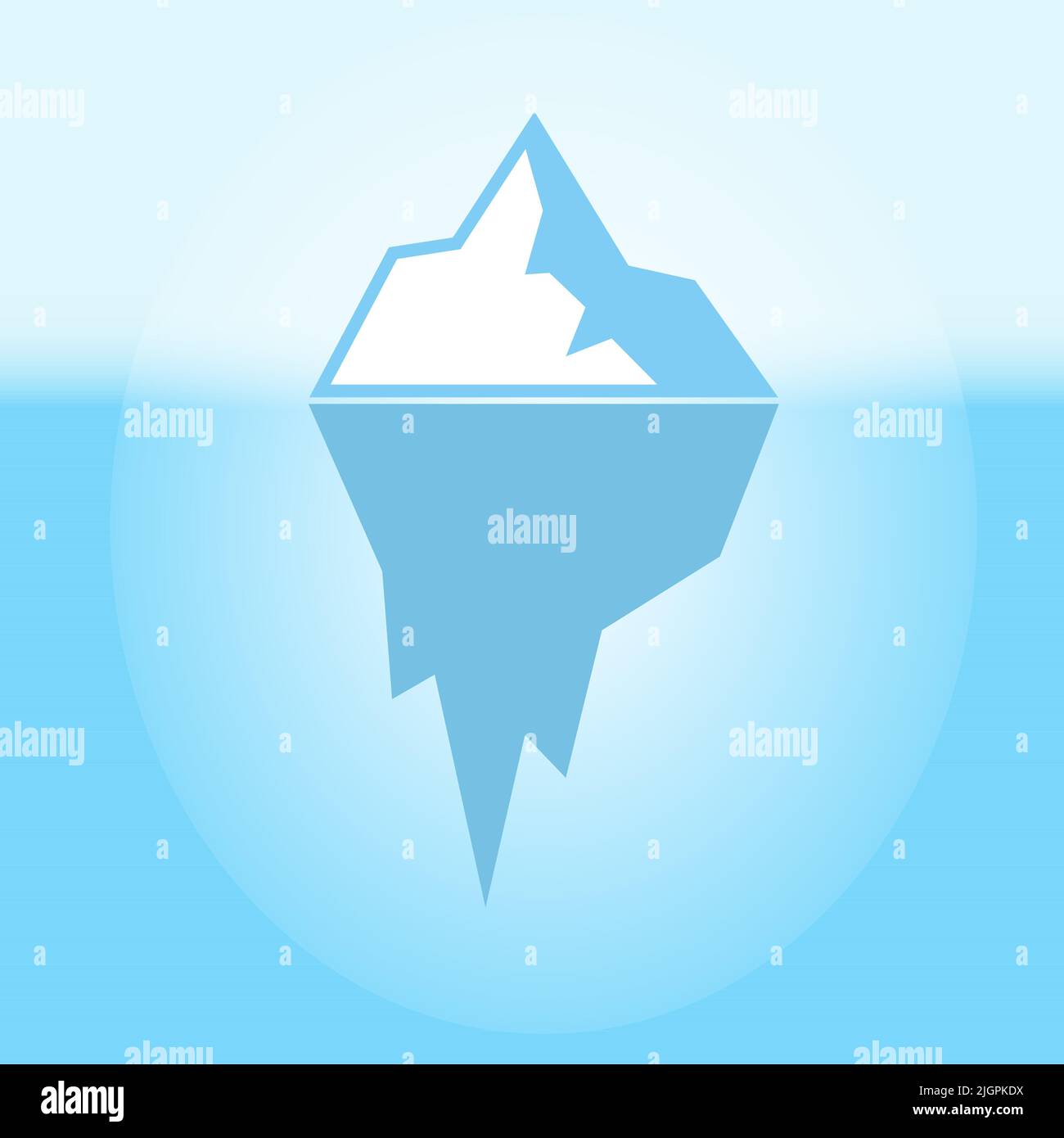 ceberg. Vector icon of a glacier drifting across the ocean. Illustration for website, application and creative design. Flat style Stock Vector
