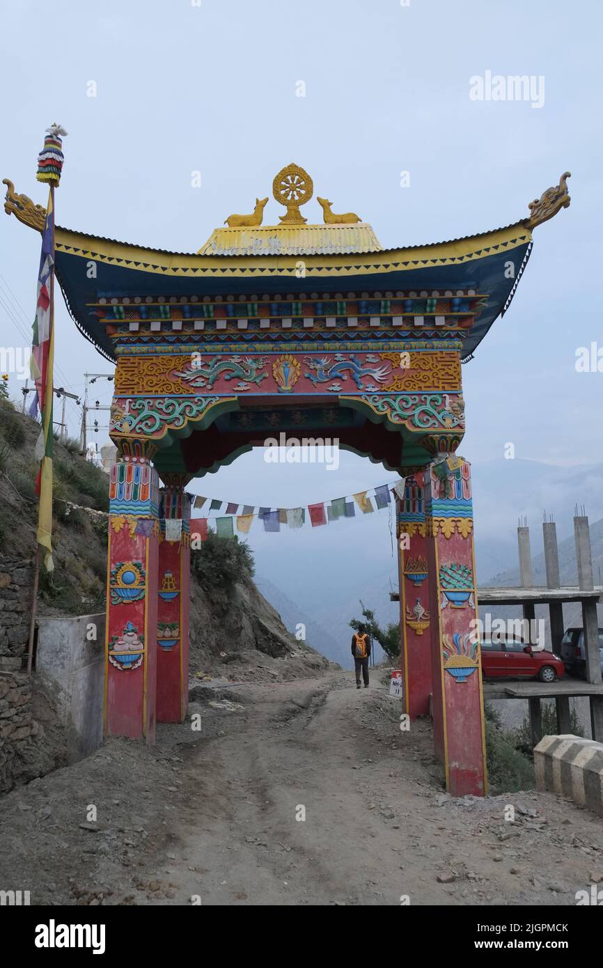 Himalayan village Nesang in Kinnaur, Himachal Pradesh, India Stock Photo