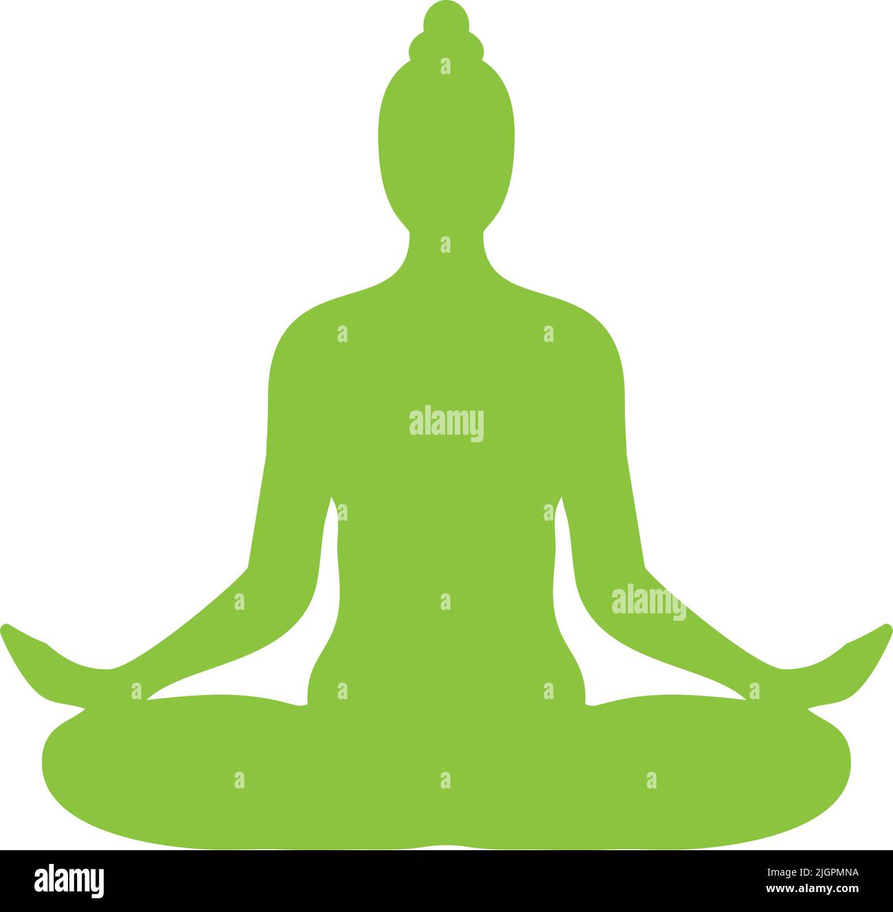 silhouette of woman in lotus position, yoga symbol vector illustration Stock Vector