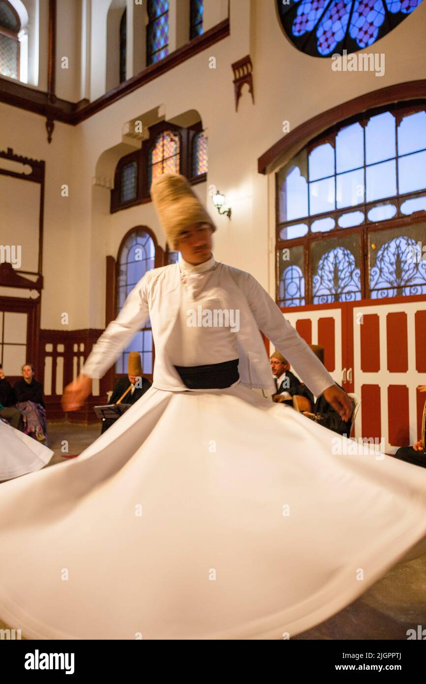 Whirling Dervishes, Istanbul, Turkey, Western Asia Stock Photo