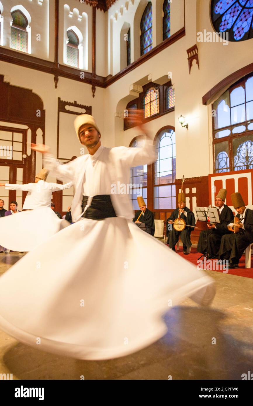 Whirling Dervishes, Istanbul, Turkey, Western Asia Stock Photo