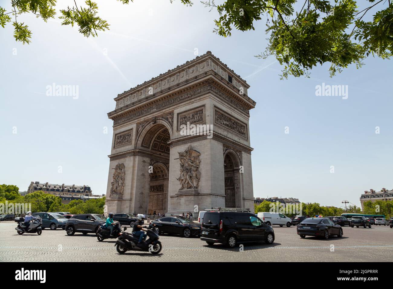 The Arc de Triompe, Champs-Élysées, Place Charles de Gaulle, Paris, France. Stock Photo