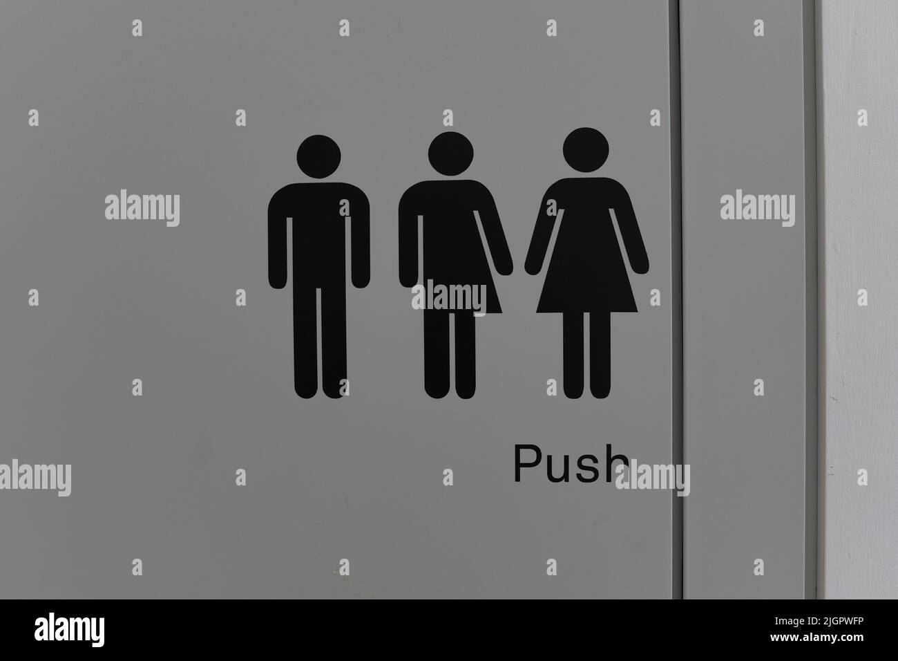 gender neutral toilets Stock Photo