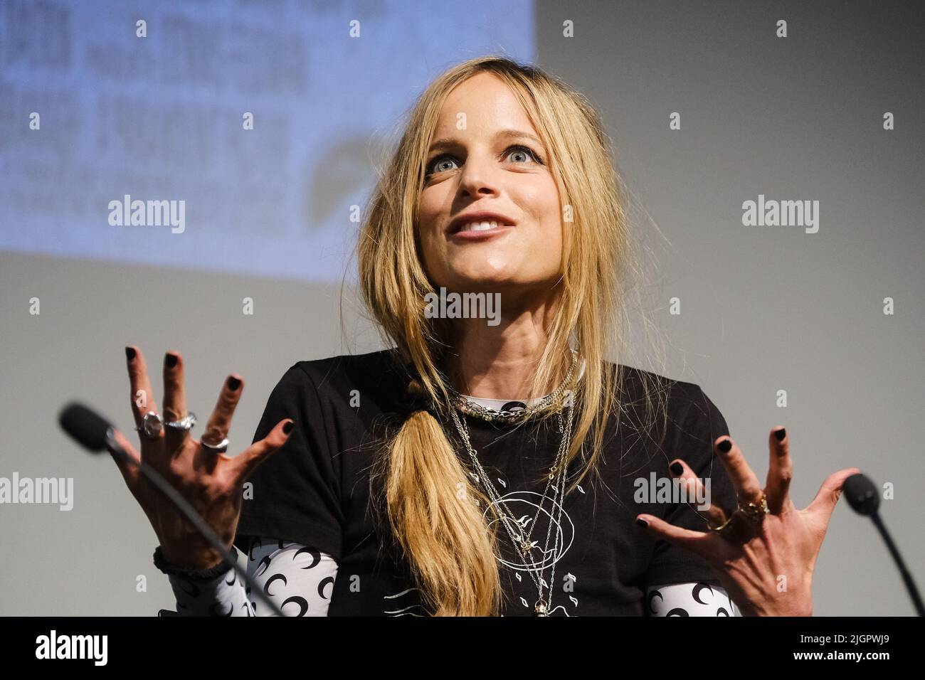 UK. Monday, Jul. 11, 2022. Charlotte Colbert on stage at Mark Kermode in 3D at the BFI Southbank. Picture by Julie Edwards/Alamy Live News Stock Photo