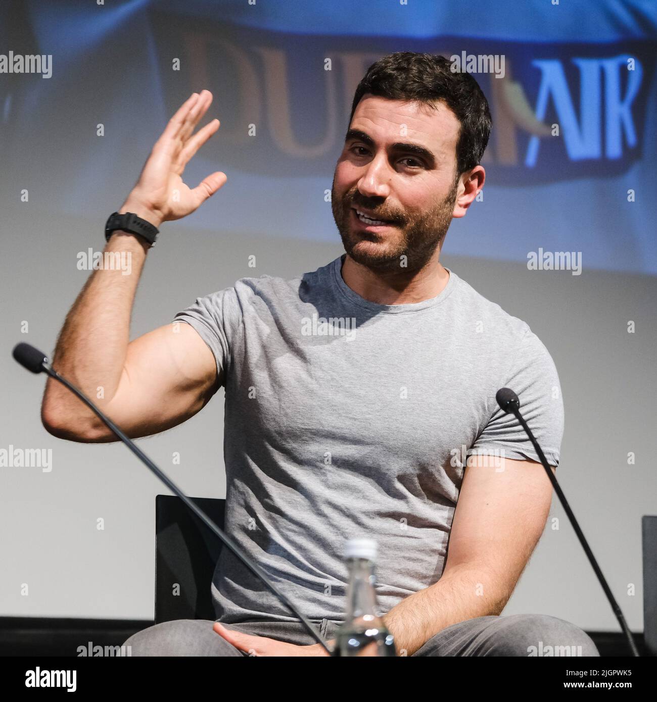 UK. Monday, Jul. 11, 2022. Brett Goldstein on stage at Mark Kermode in 3D at the BFI Southbank. Picture by Julie Edwards/Alamy Live News Stock Photo