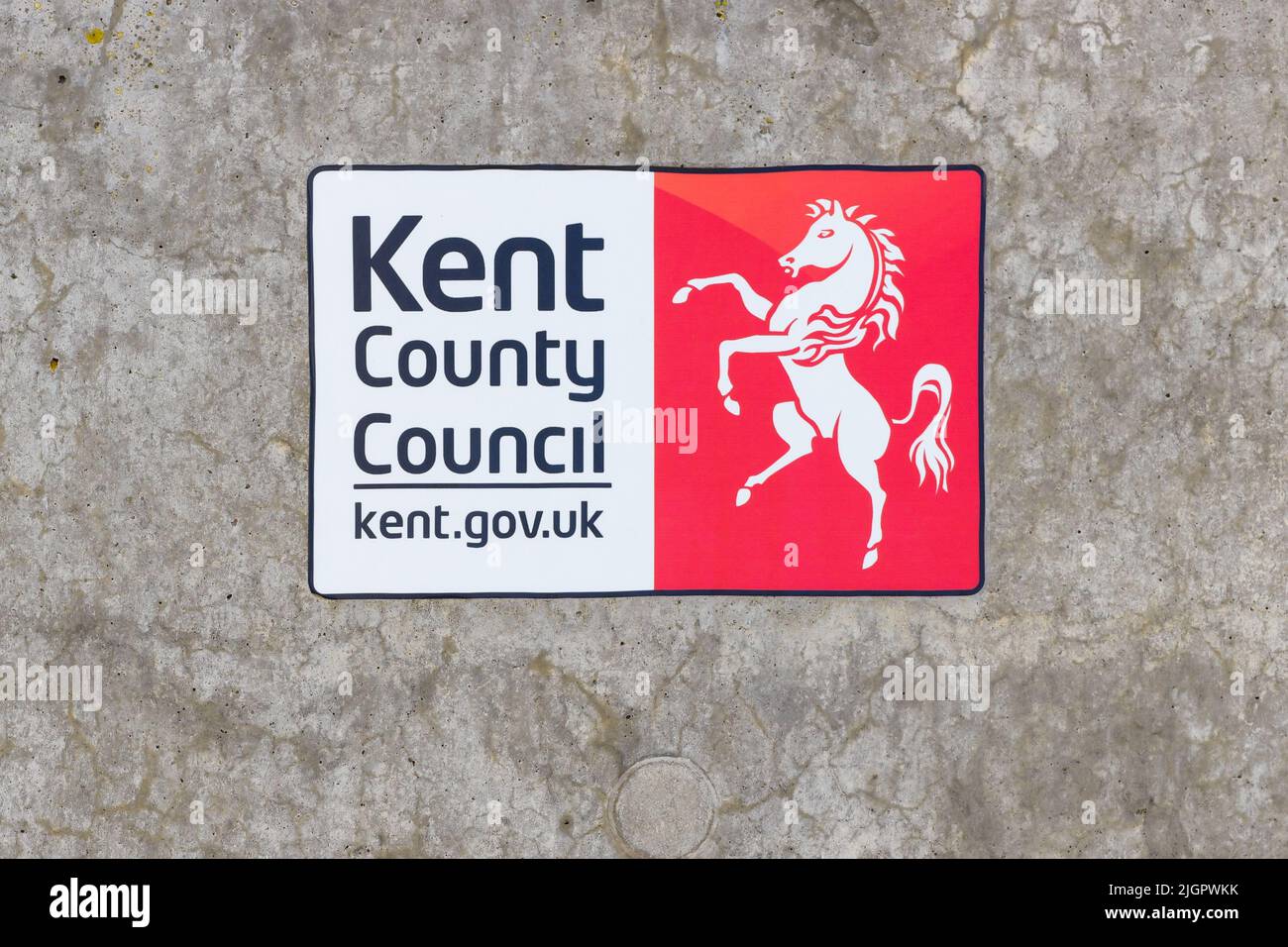 Kent County Council sign and logo outside Turner Contemporary, Margate, Kent, England, UK Stock Photo