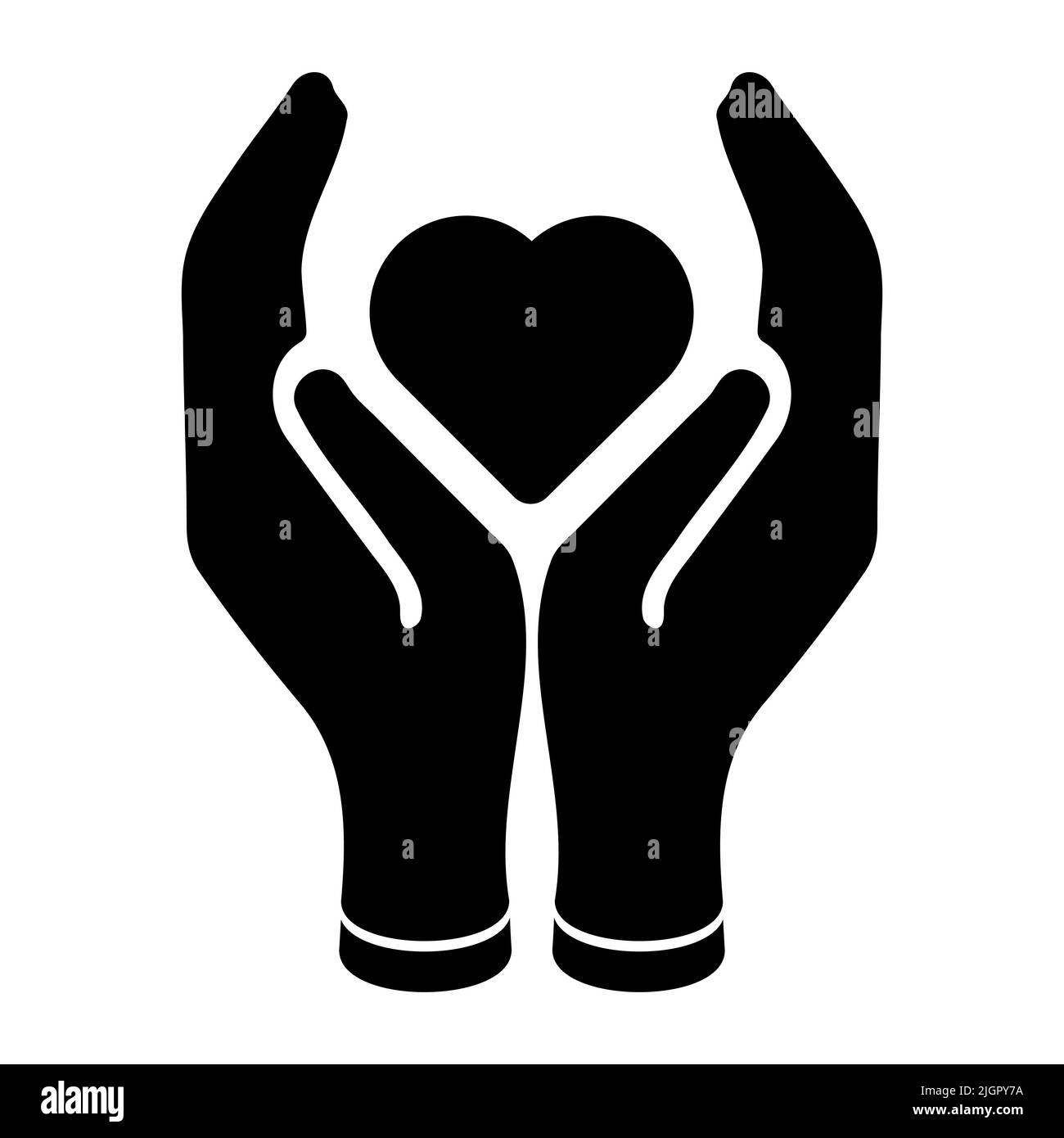 Heart in hands icon. Symbol for website design, logo, app, UI. Vector illustration, EPS10 Stock Vector