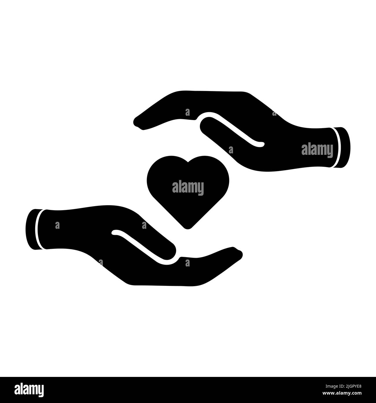 Hands holding heart. Symbol for website design, logo, app, UI. Vector illustration, EPS10 Stock Vector