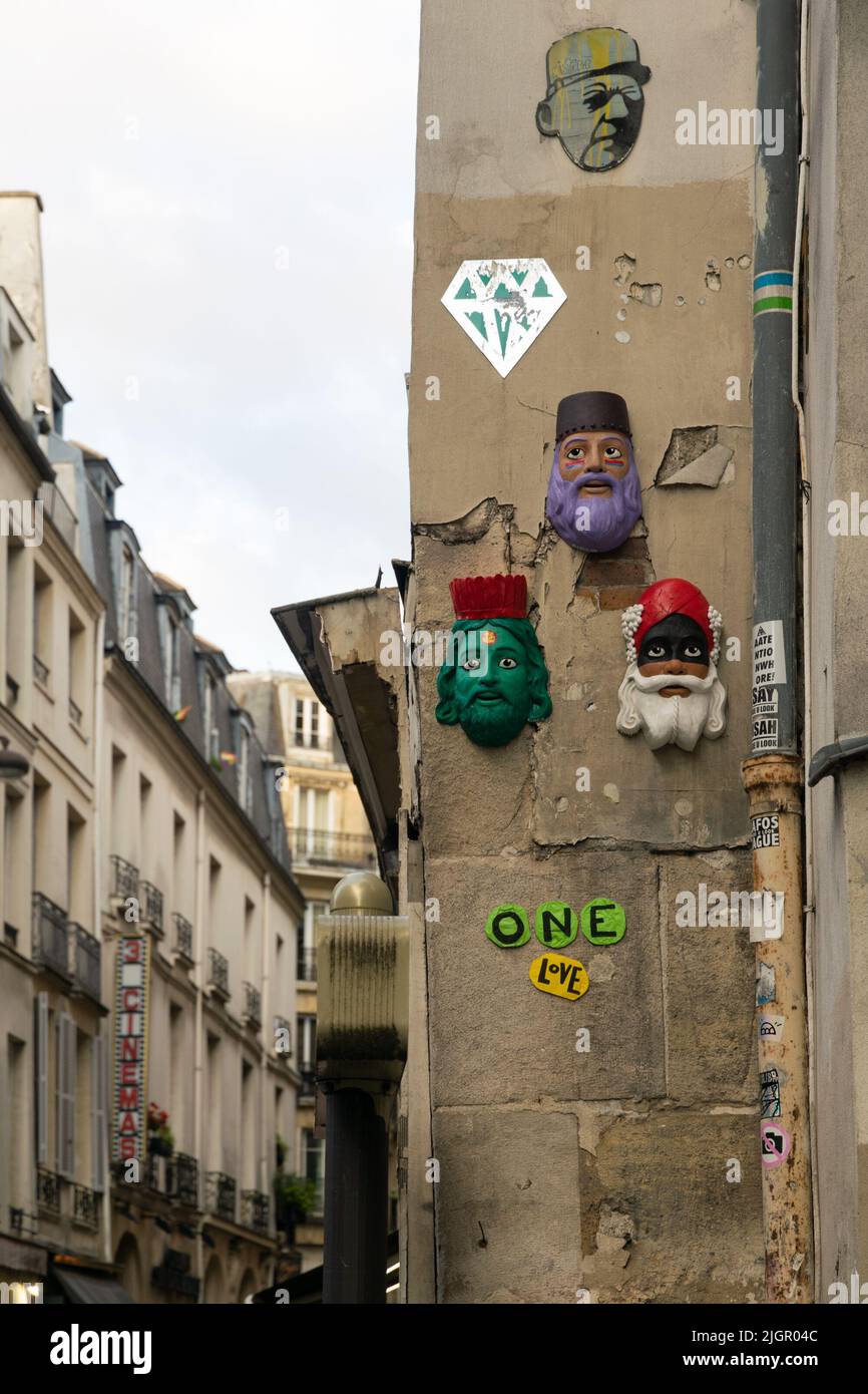 Street art at wall in ParisSaint Michel, Paris Stock Photo Alamy