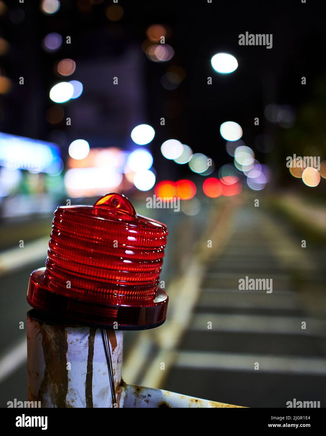 Traffic light for road separator Stock Photo - Alamy