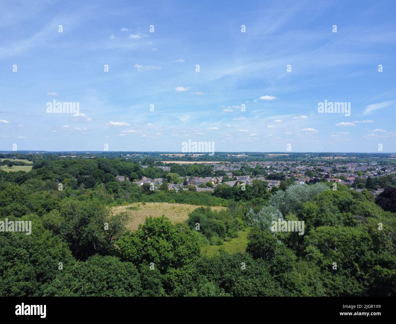 Aerial view of woodland and housing estate in Hoddesdon Stock Photo Alamy
