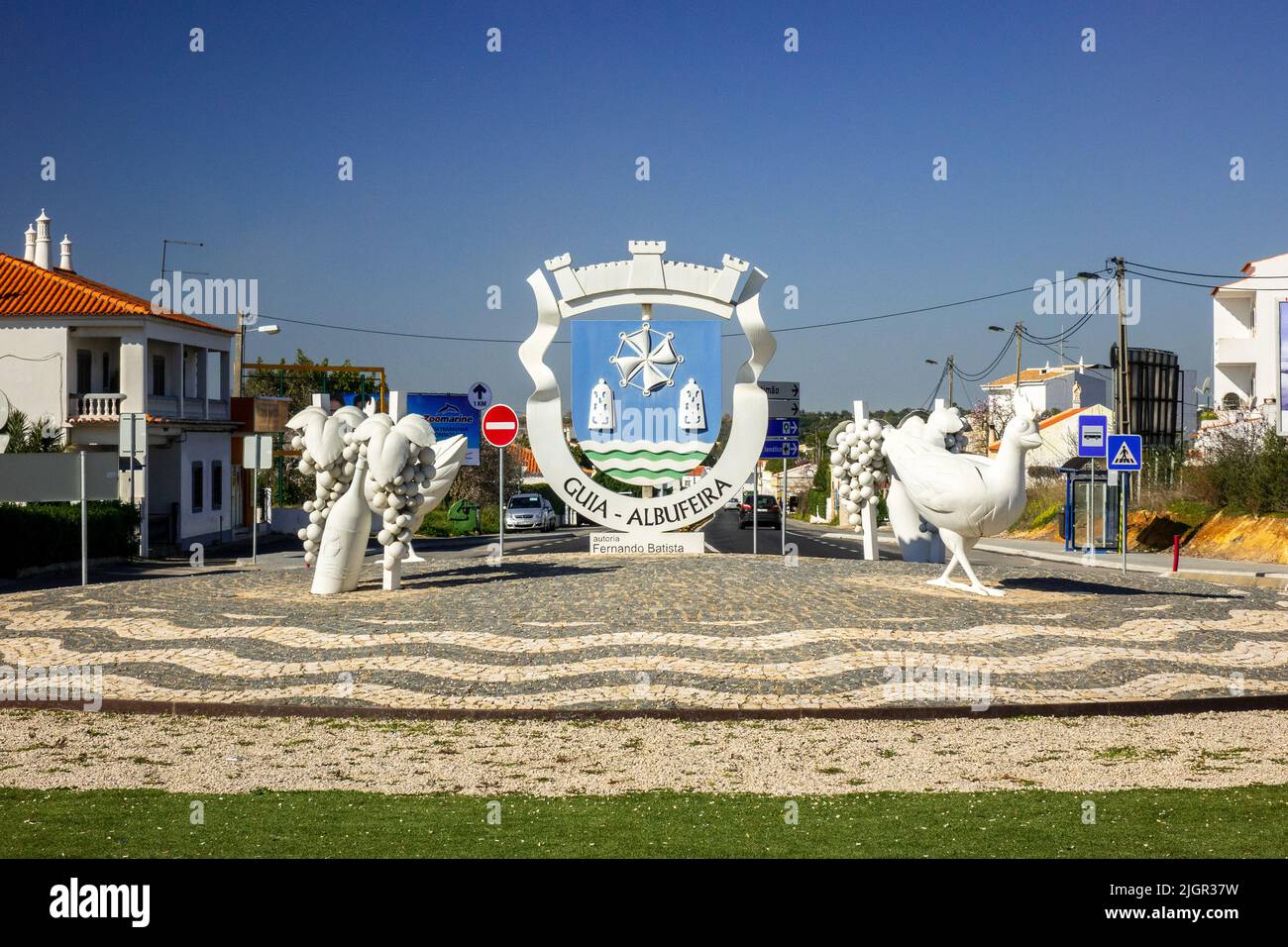 The Roundabout In Guia Near Albufeira On The N125 Road Celebrating