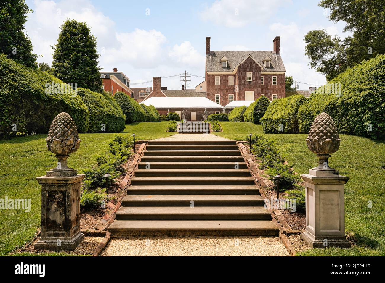 Paca House and Garden in Annapolis, Maryland, USA. 18th-century mansion and garden of William Paca, signatory of the Declaration of Independence. Stock Photo