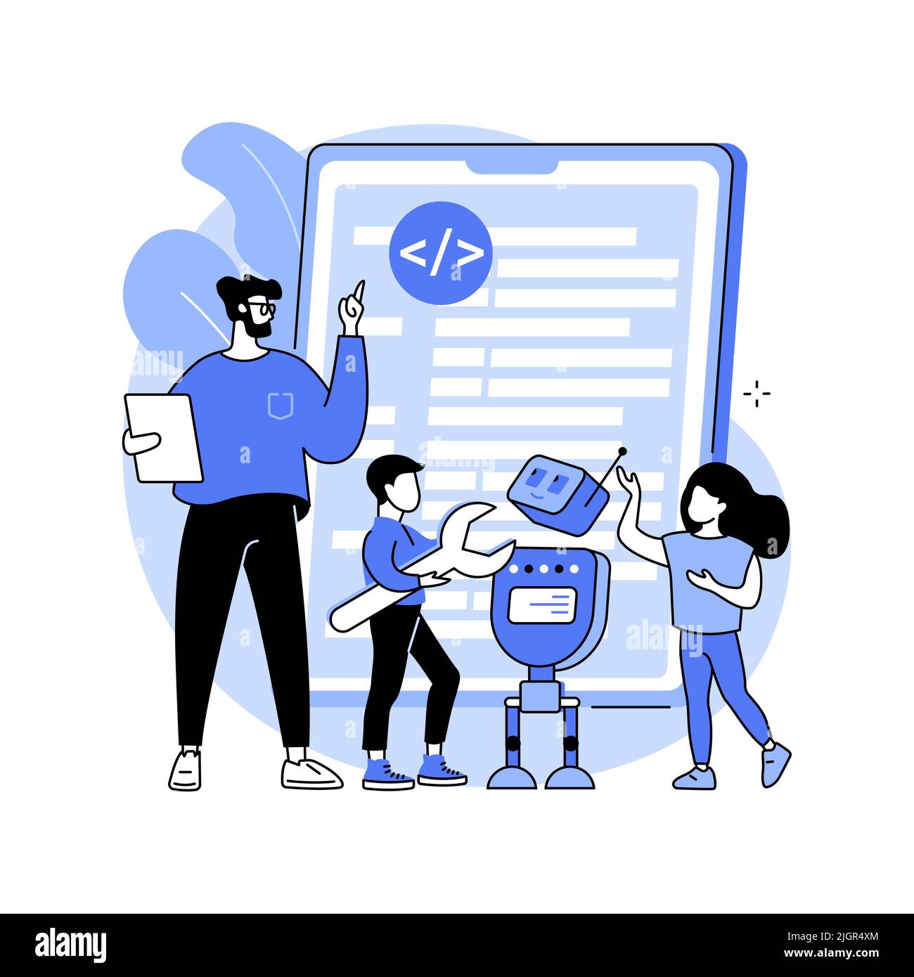 Computer programming camp abstract concept vector illustration Stock ...