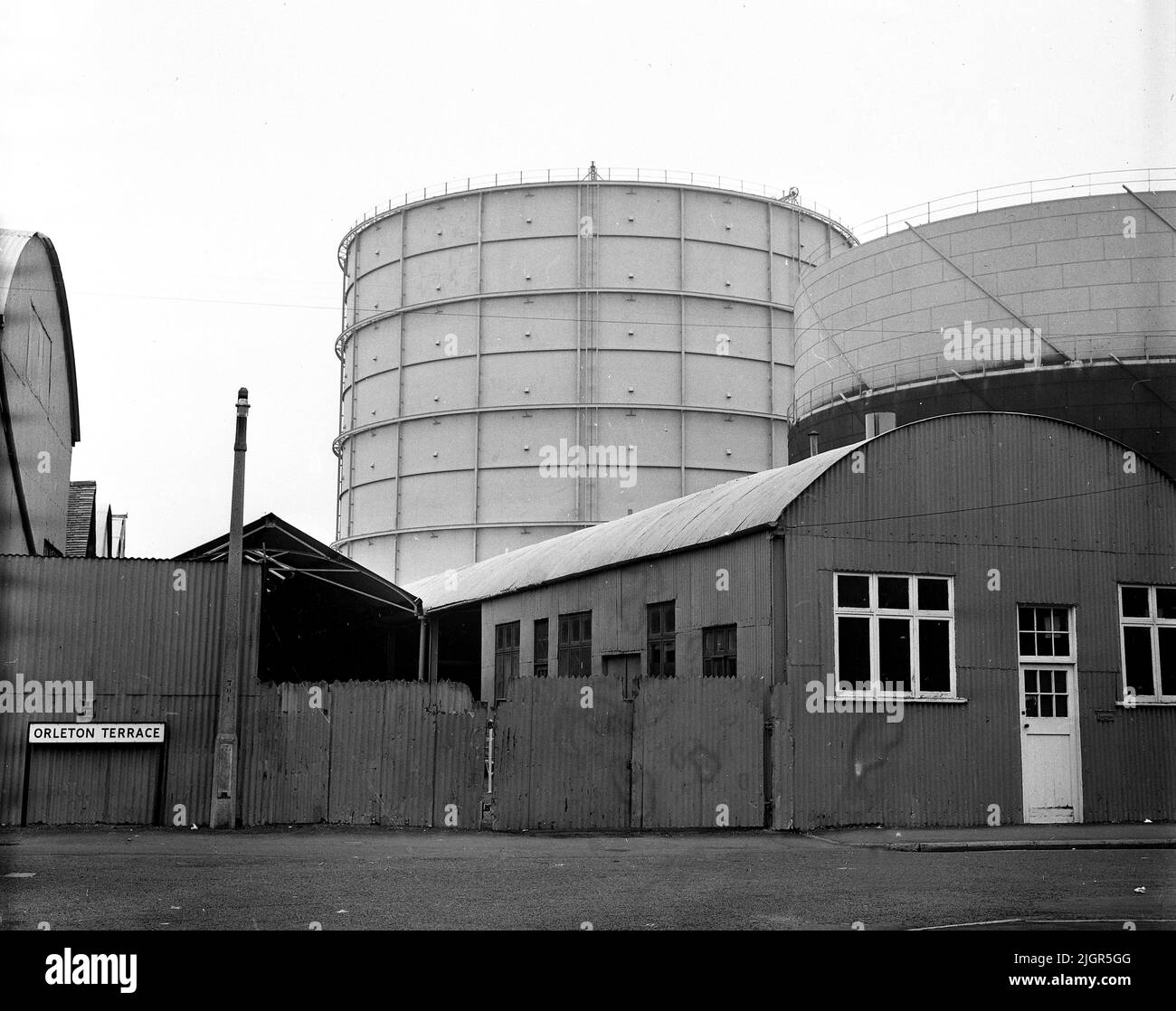The gasworks and gasometer in Wellington 1968 Stock Photo