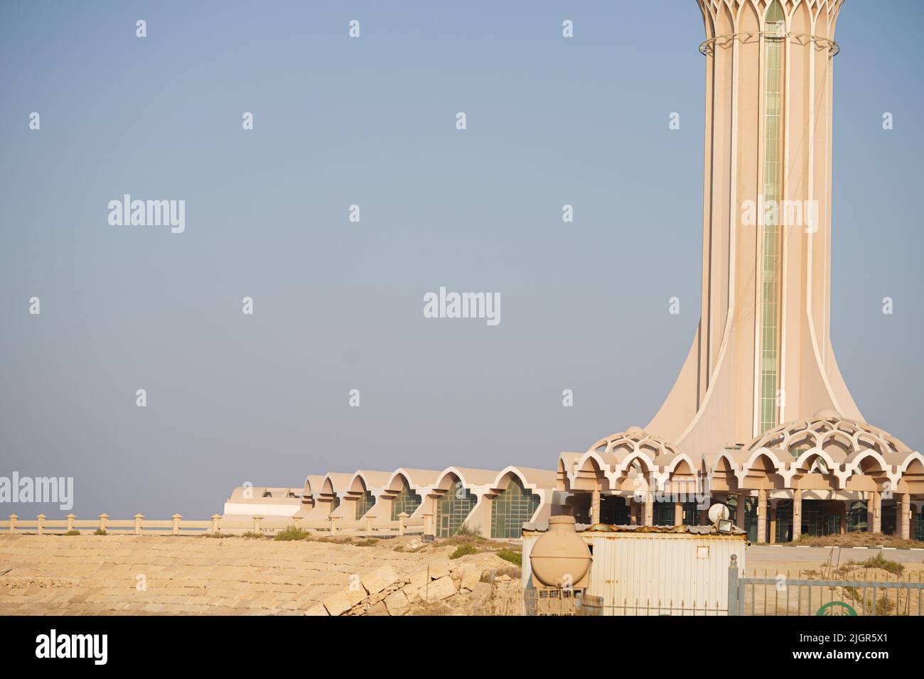 Al Khobar Corniche Morning view. City Khobar, Water Tower Saudi Arabia Stock Photo