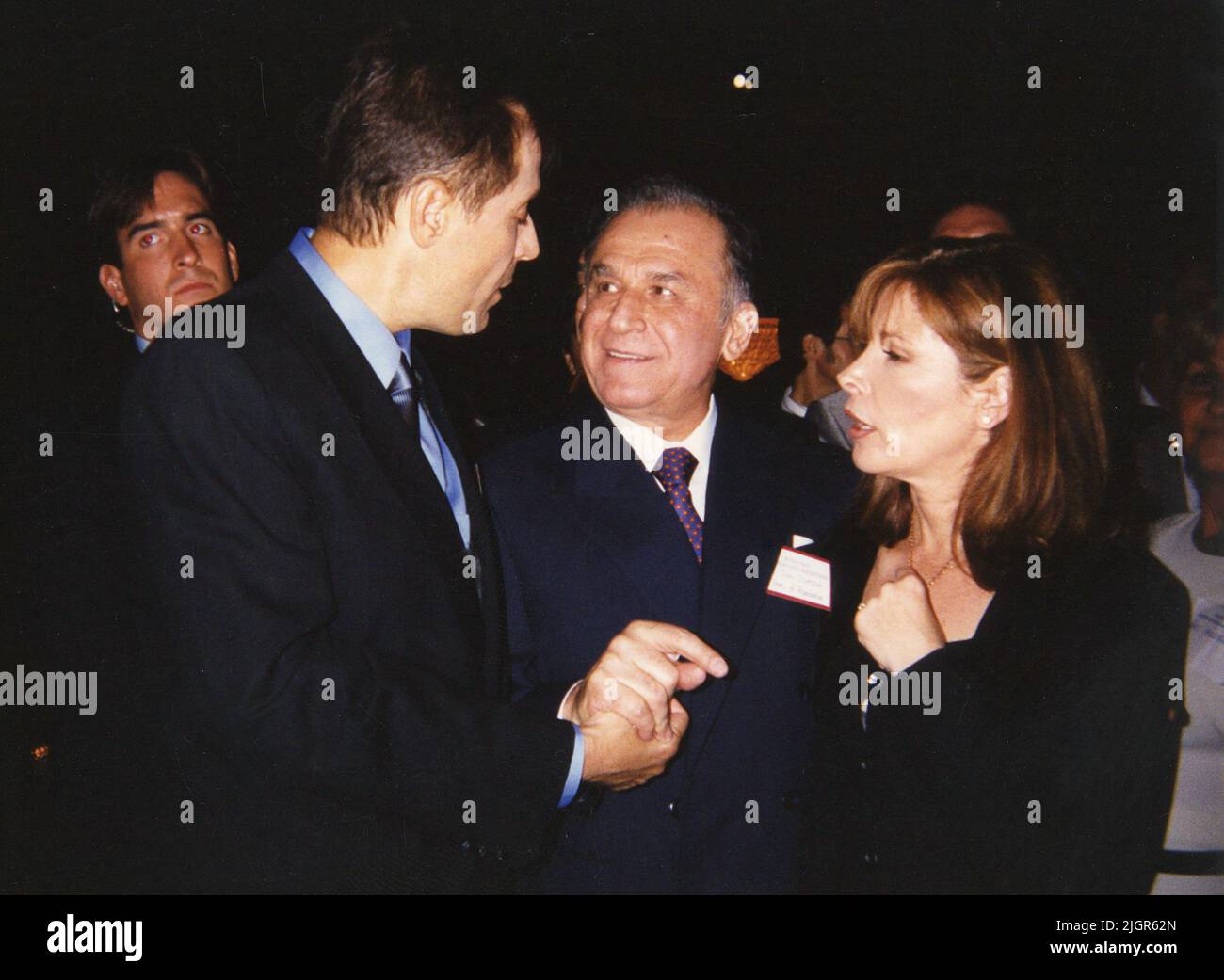 Los Angeles, CA, USA, , approx. 1996. Romanian president Ion Iliescu with Romanian-American writer Petru Popescu and his wife. Stock Photo