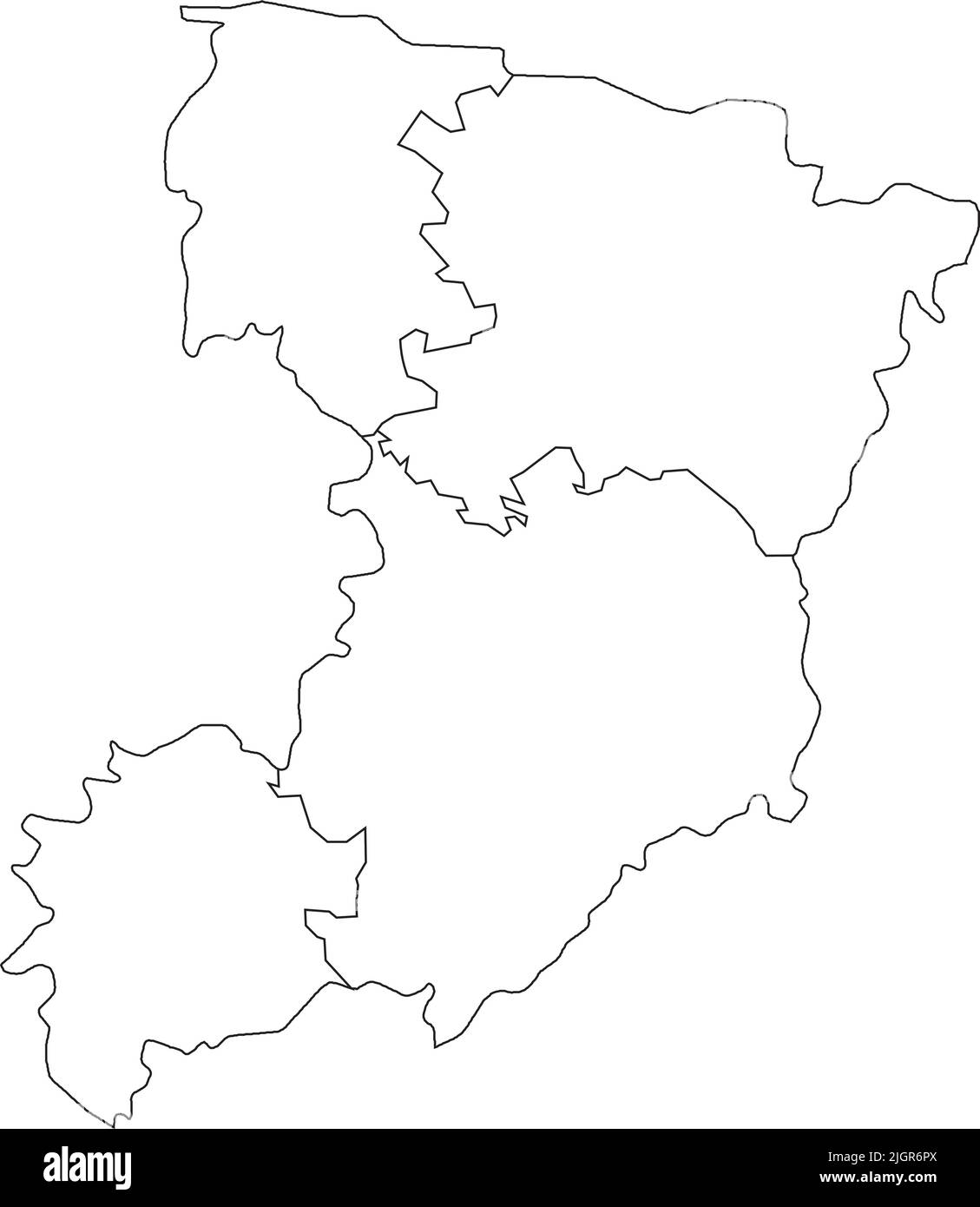 White map of raions of the RIVNE OBLAST, UKRAINE Stock Vector