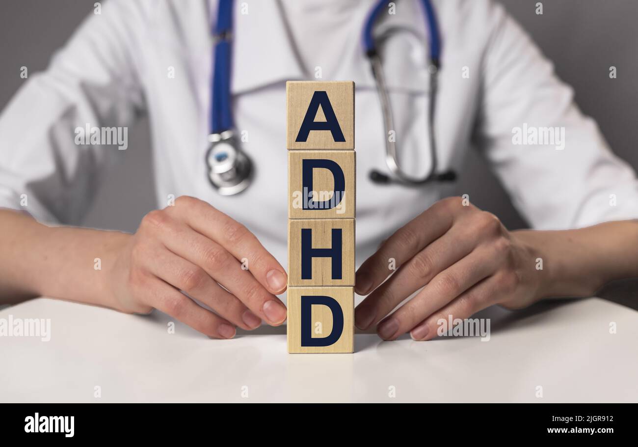 ADHD word acronym of medical attention disease. High quality photo Stock Photo