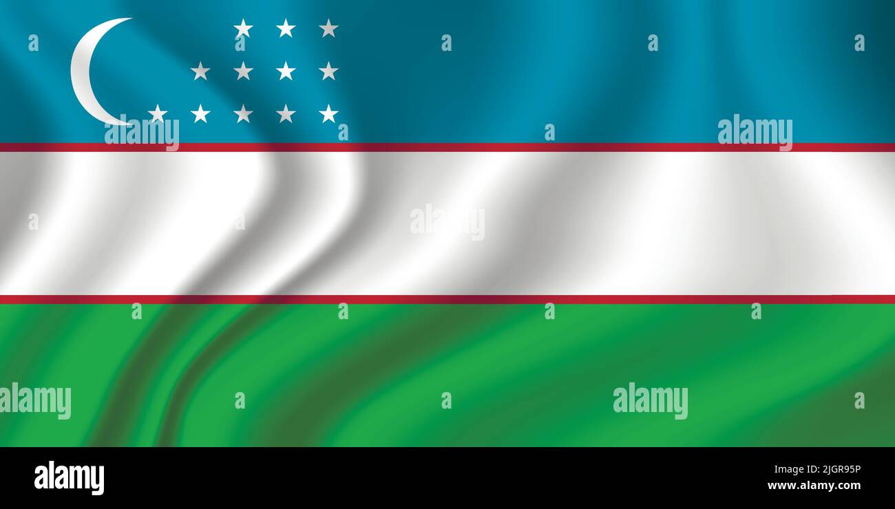 Flag of Uzbekistan. Uzbek national symbol in official colors. Template ...