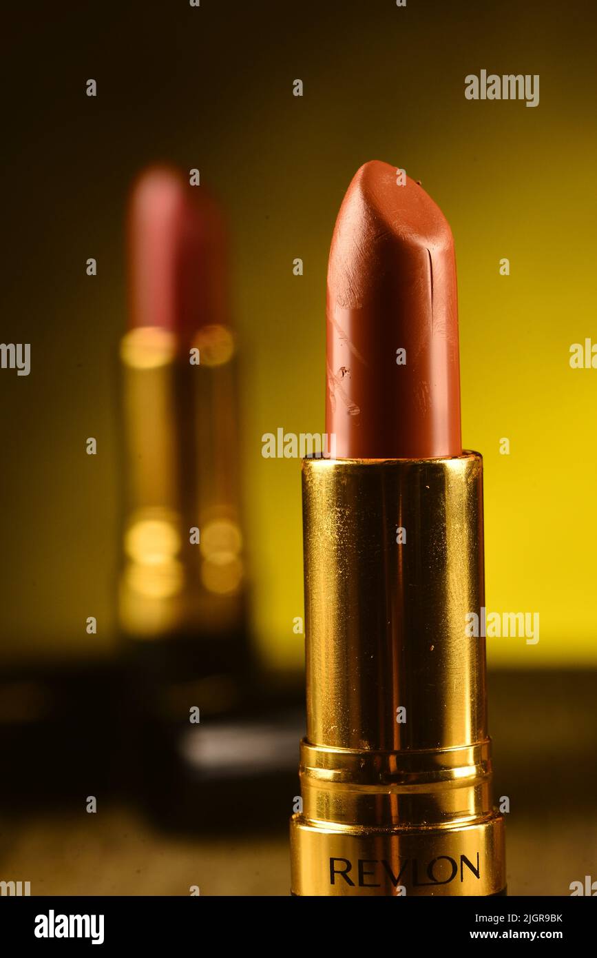 Red lipstick, woman fashion Stock Photo