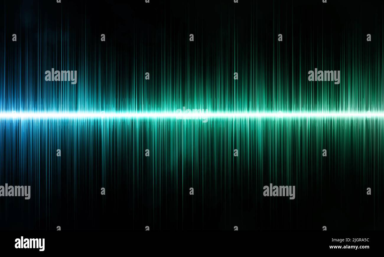 Sound wave, blue green wave frequencies. Music sound Stock Photo - Alamy