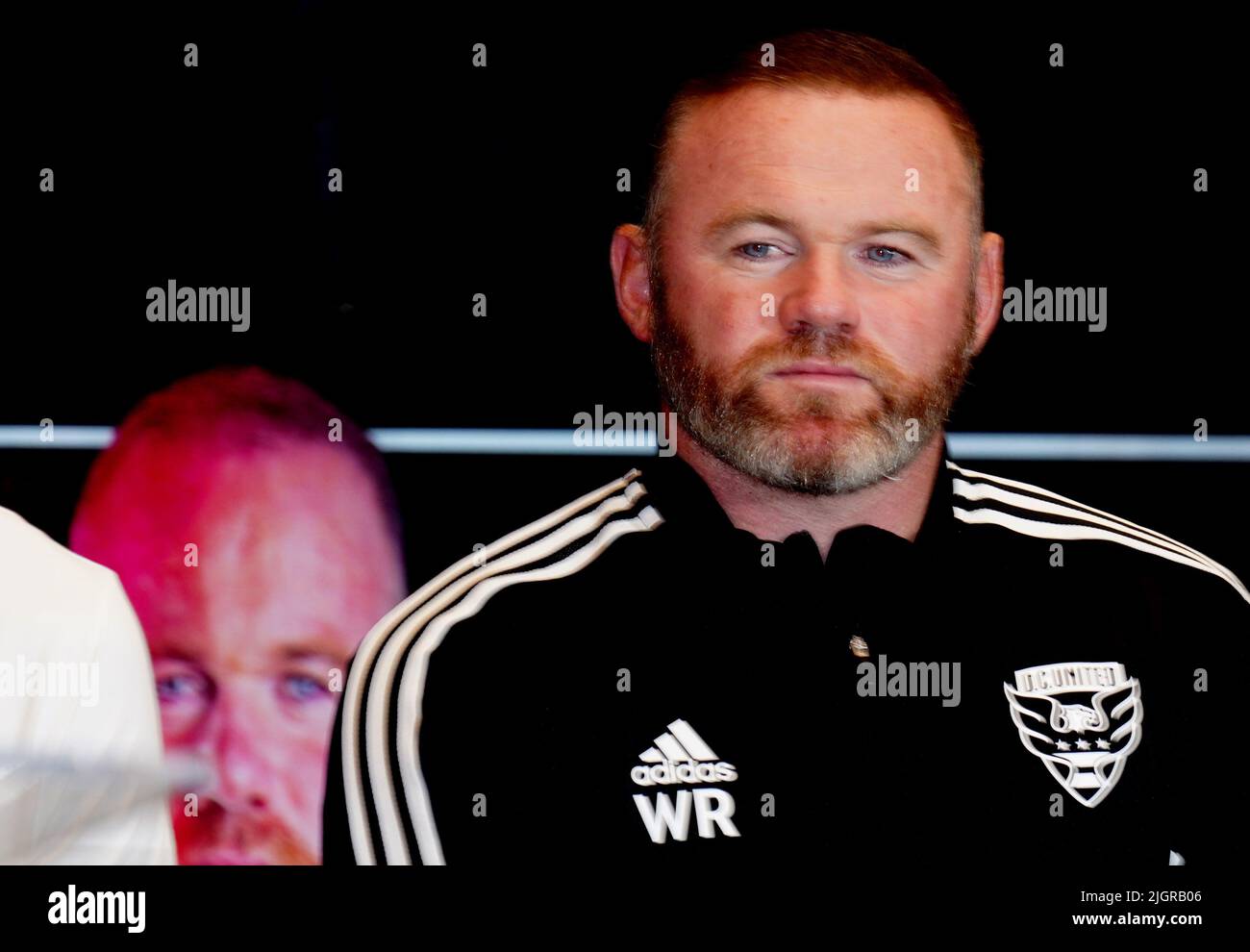 WASHINGTON, DC, USA - 12 JULY 2022: Wayne Rooney during a press conference on July 12, 2022, at Audi Field, in Washington, DC. (Photo by Tony Quinn-Alamy Live News) Stock Photo