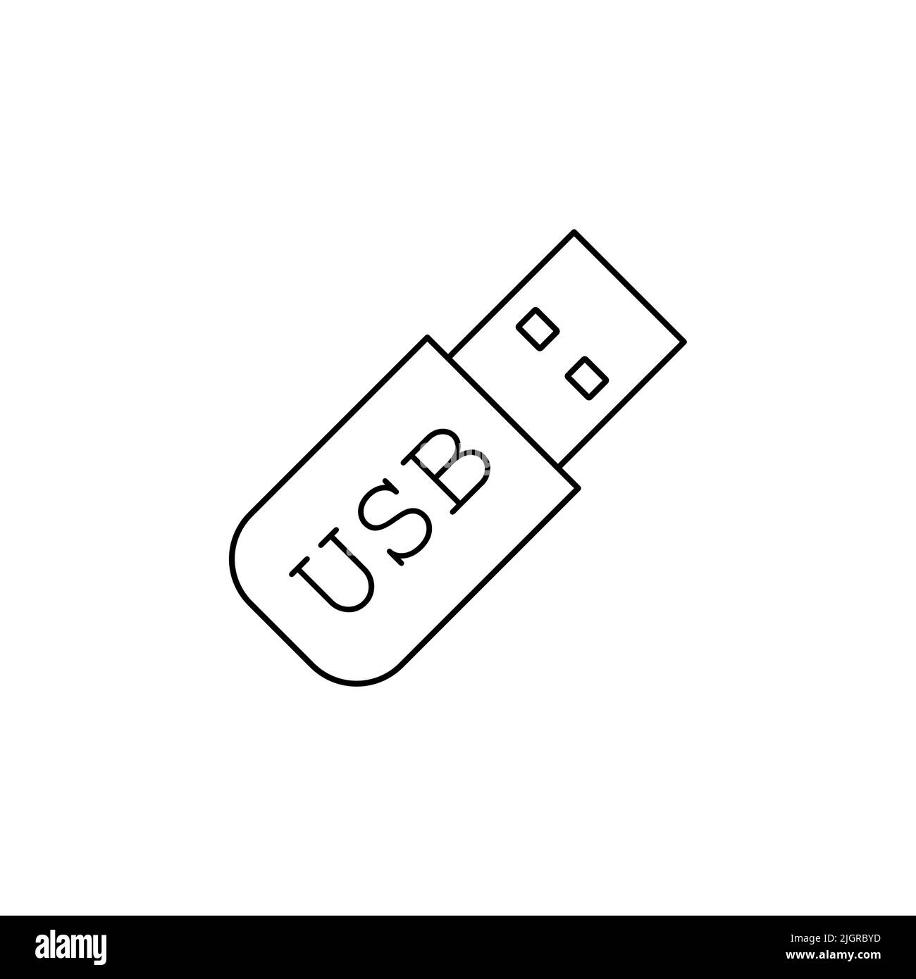 Usb flash drive line icon, memory stick icon. usb Icon. Flash memory symbol, web and computer icon Stock Vector