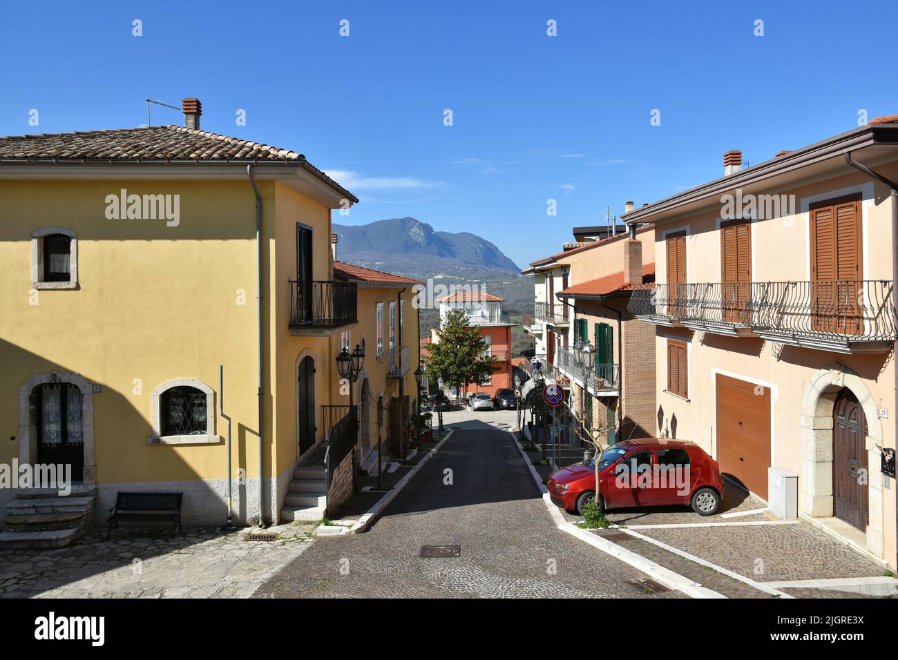 A street among the old houses of Paternopoli, a village in the province