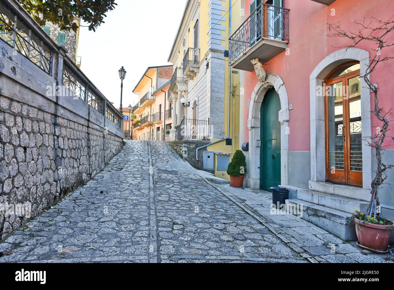 A street among the old houses of Paternopoli, a village in the province
