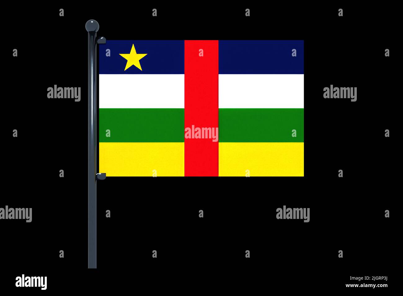 A 3D illustration of flag of Central African Republic Stock Photo - Alamy