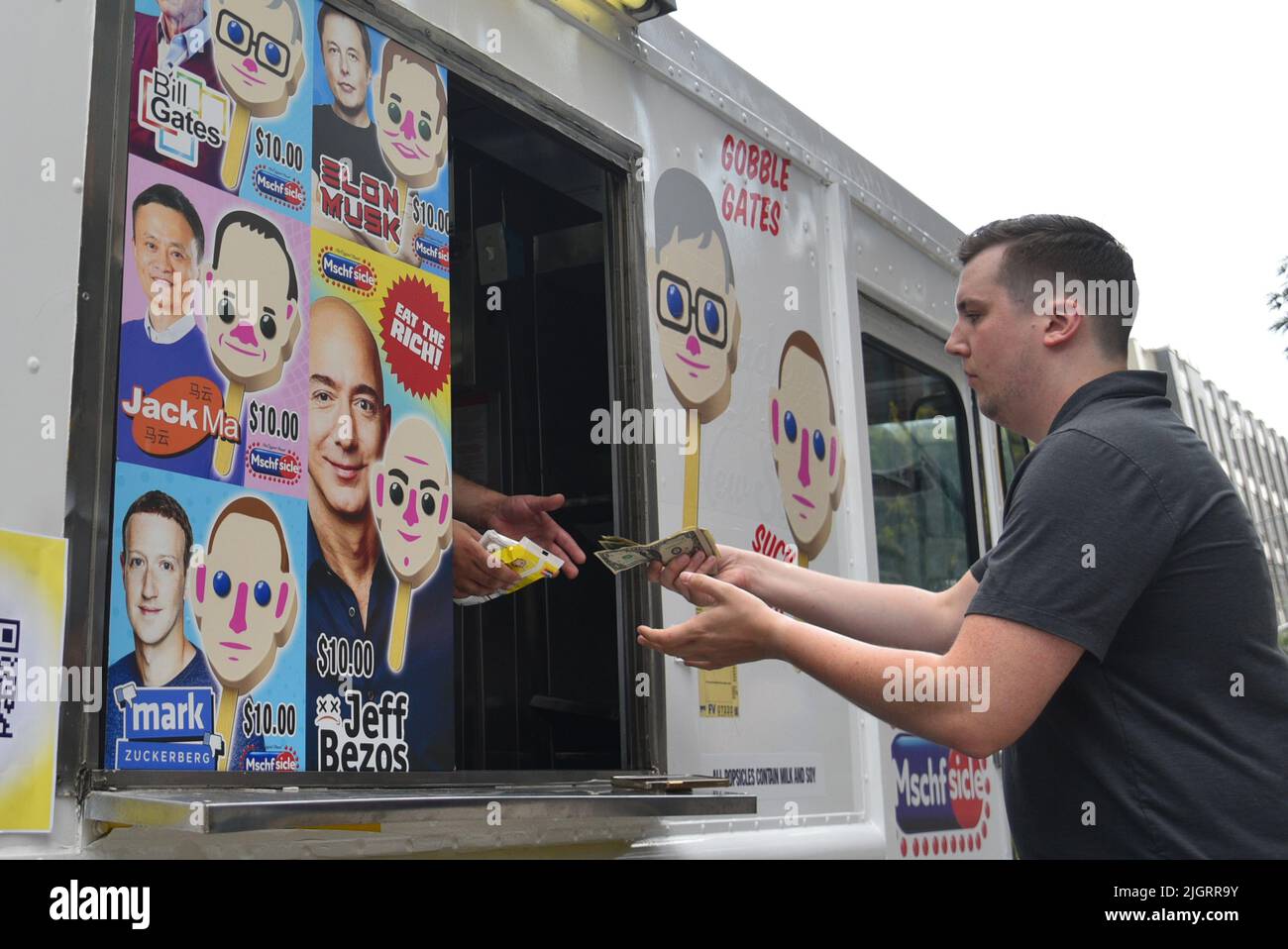 A popup ice cream truck, operated by Brooklyn arts collective MSCHF