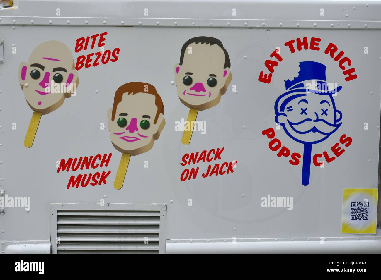 A popup ice cream truck, operated by Brooklyn arts collective MSCHF