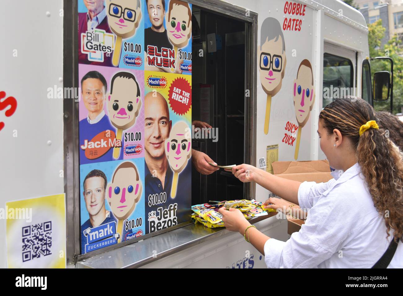 A popup ice cream truck, operated by Brooklyn arts collective MSCHF