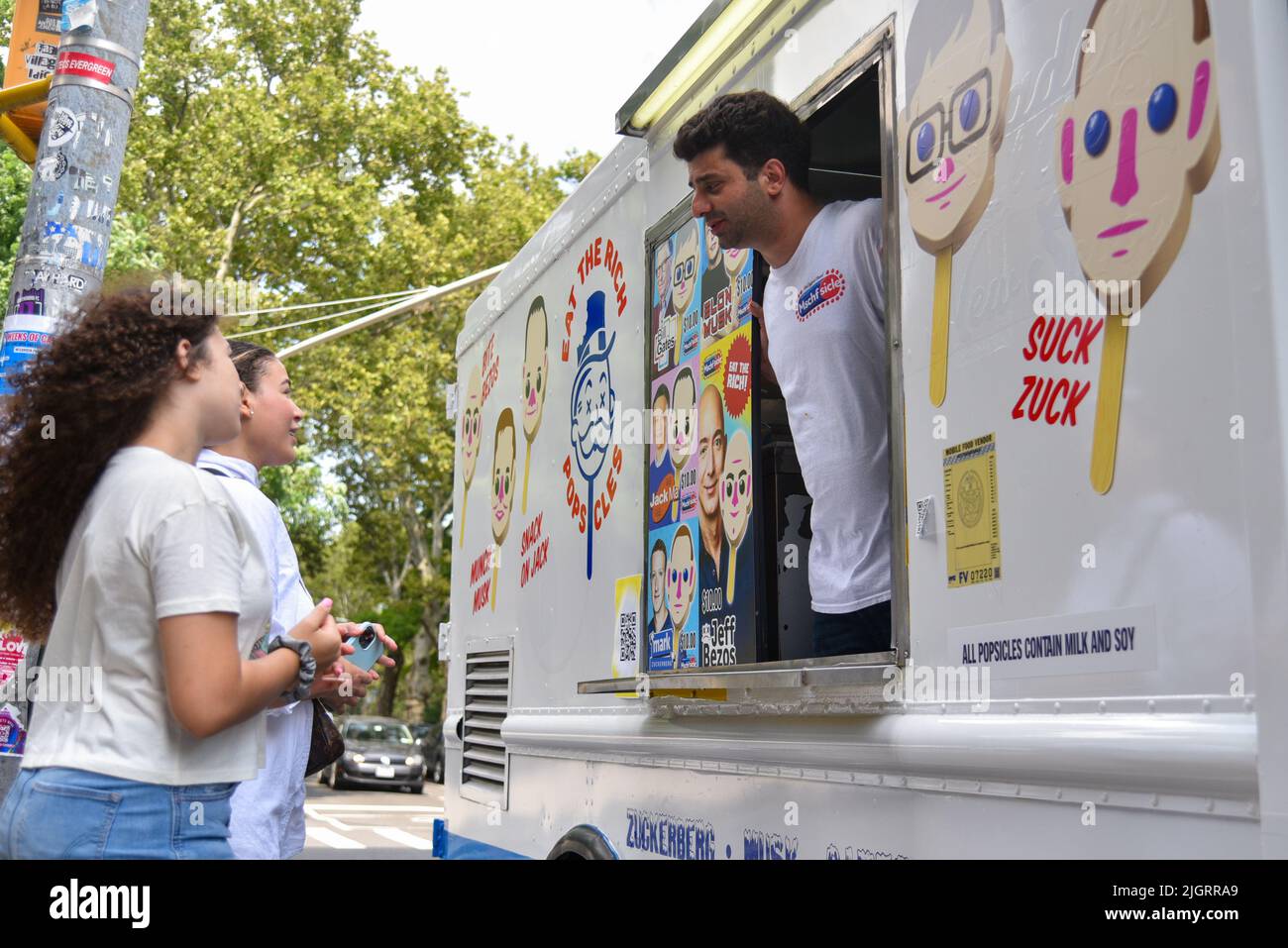 A popup ice cream truck, operated by Brooklyn arts collective MSCHF