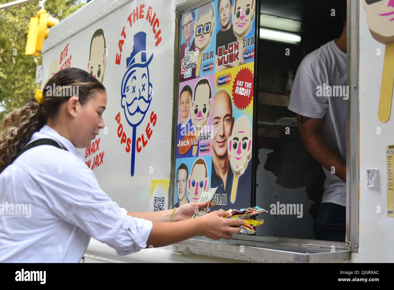 A popup ice cream truck, operated by Brooklyn arts collective MSCHF