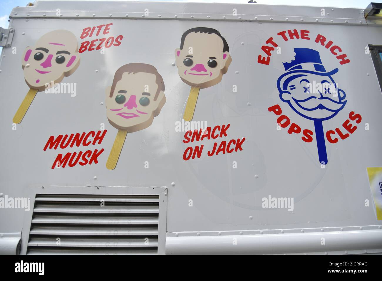 A popup ice cream truck, operated by Brooklyn arts collective MSCHF