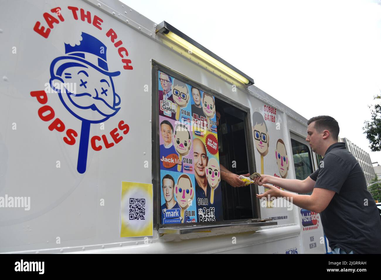 A popup ice cream truck, operated by Brooklyn arts collective MSCHF