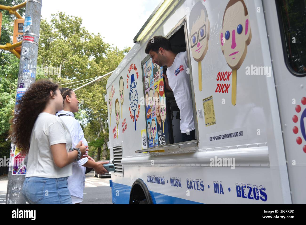 A popup ice cream truck, operated by Brooklyn arts collective MSCHF
