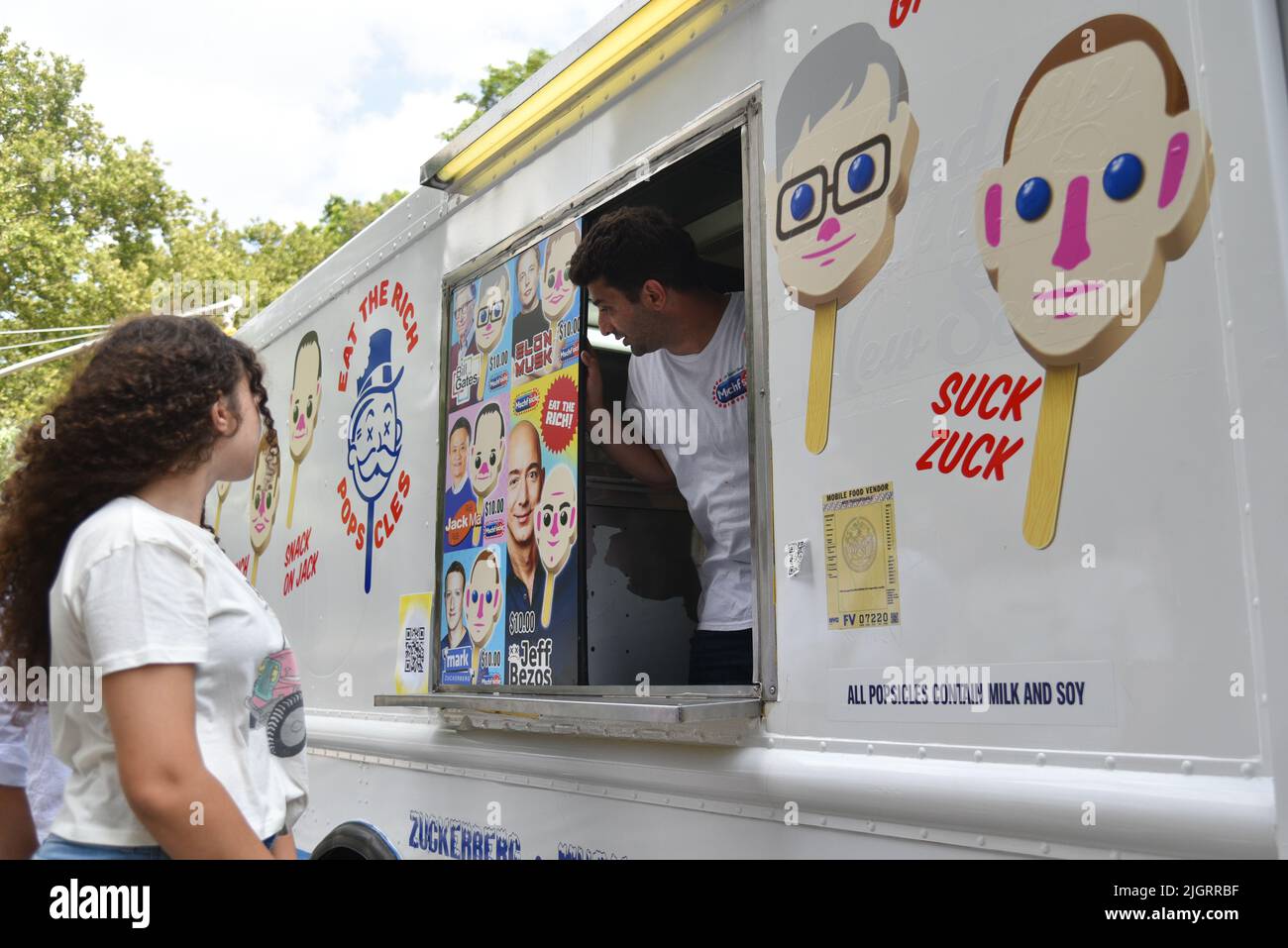 A popup ice cream truck, operated by Brooklyn arts collective MSCHF
