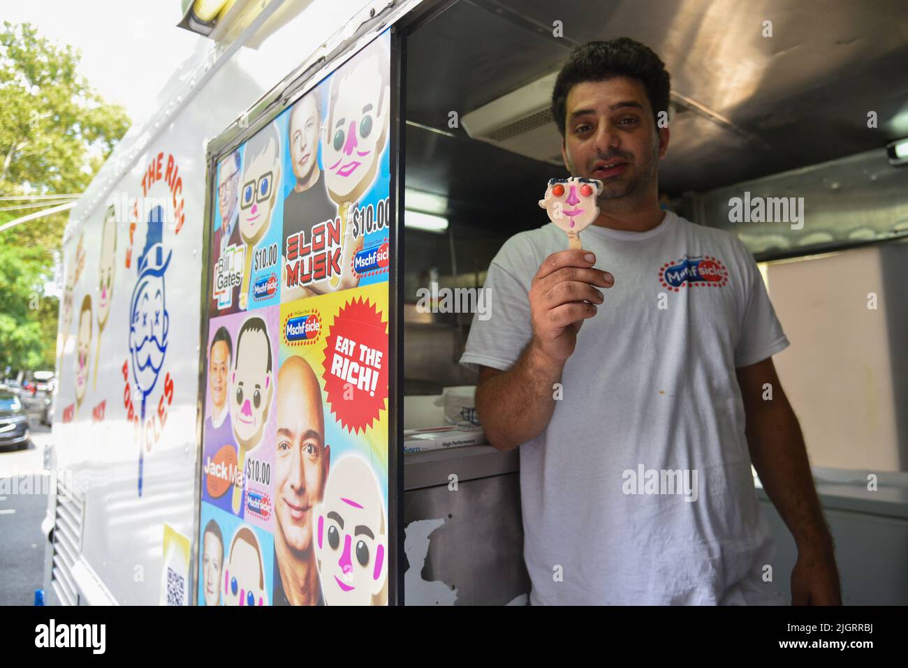 A popup ice cream truck, operated by Brooklyn arts collective MSCHF