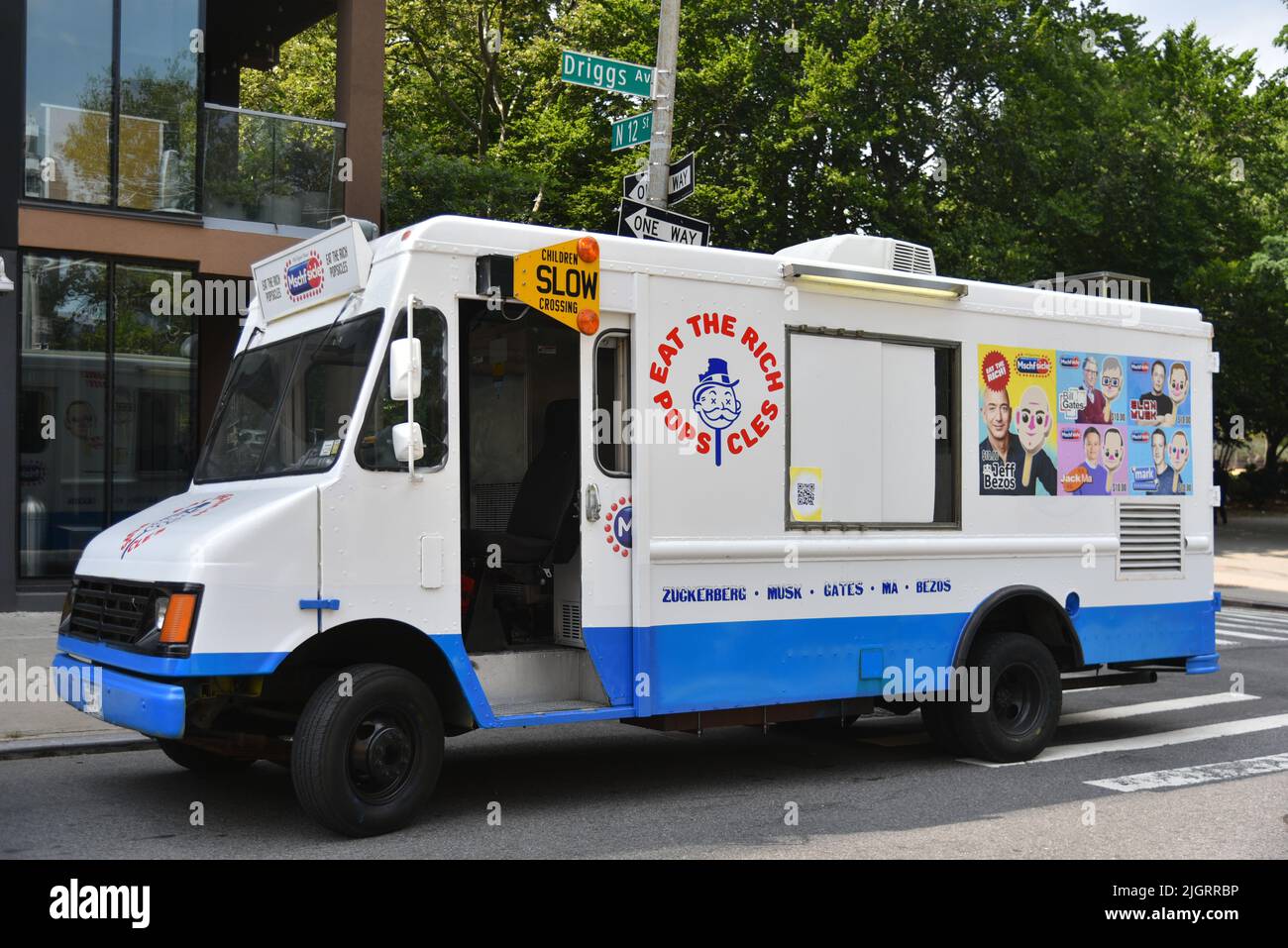 A popup ice cream truck, operated by Brooklyn arts collective MSCHF