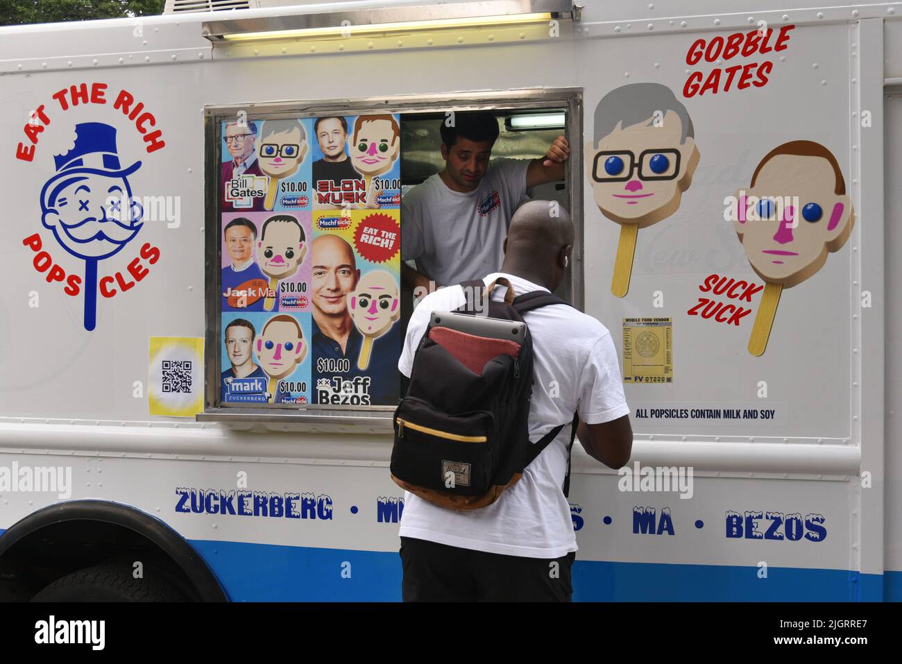 A popup ice cream truck, operated by Brooklyn arts collective MSCHF