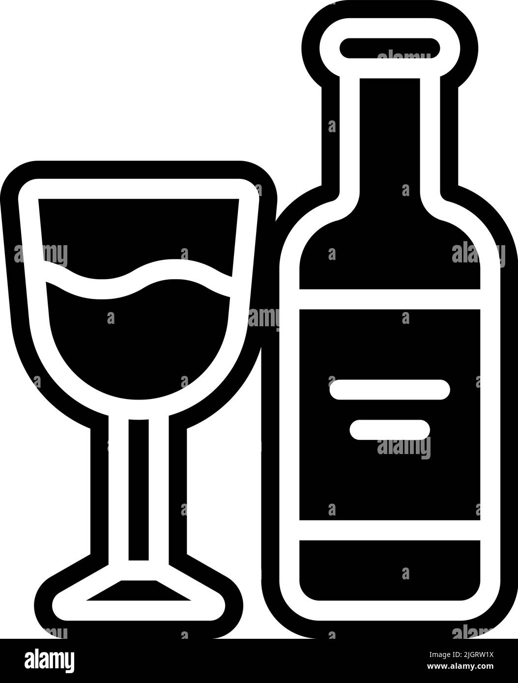 Easter wine icon . Stock Vector