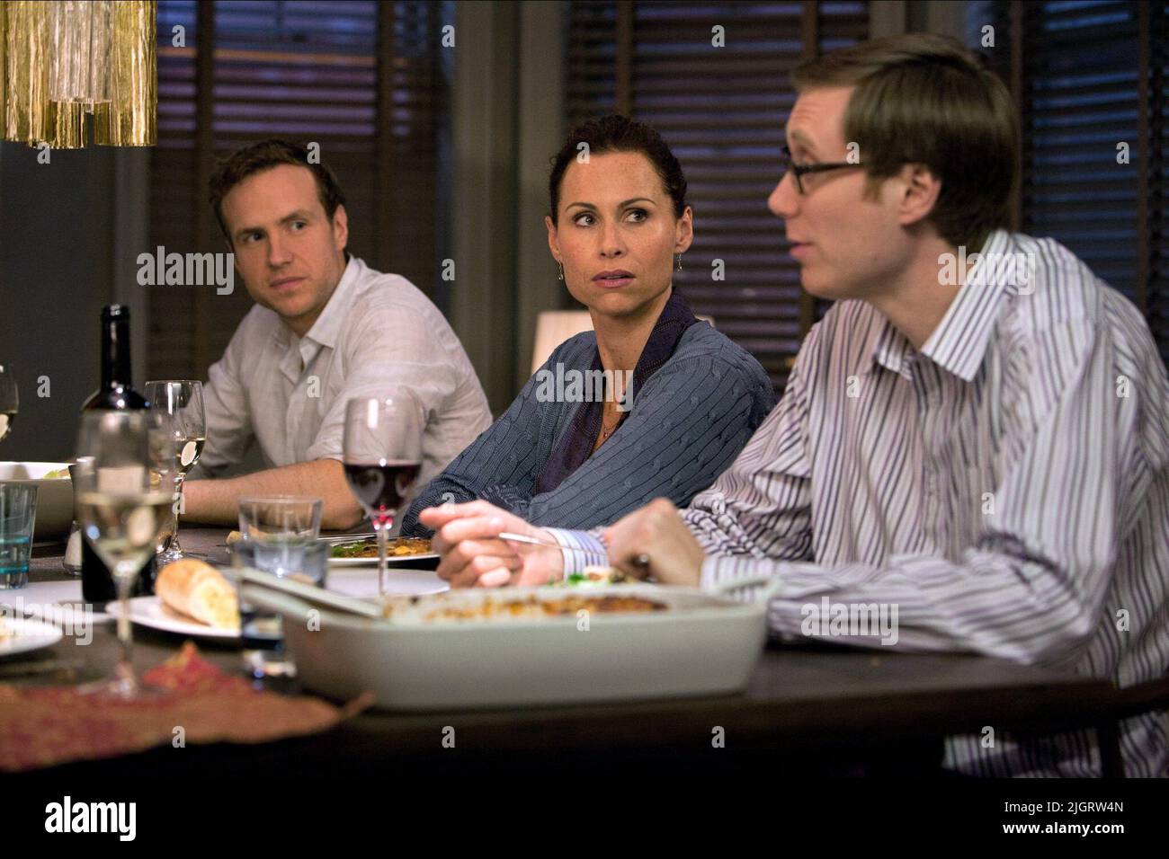 RAFE SPALL, MINNIE DRIVER, STEPHEN MERCHANT, I GIVE IT A YEAR, 2013 Stock Photo