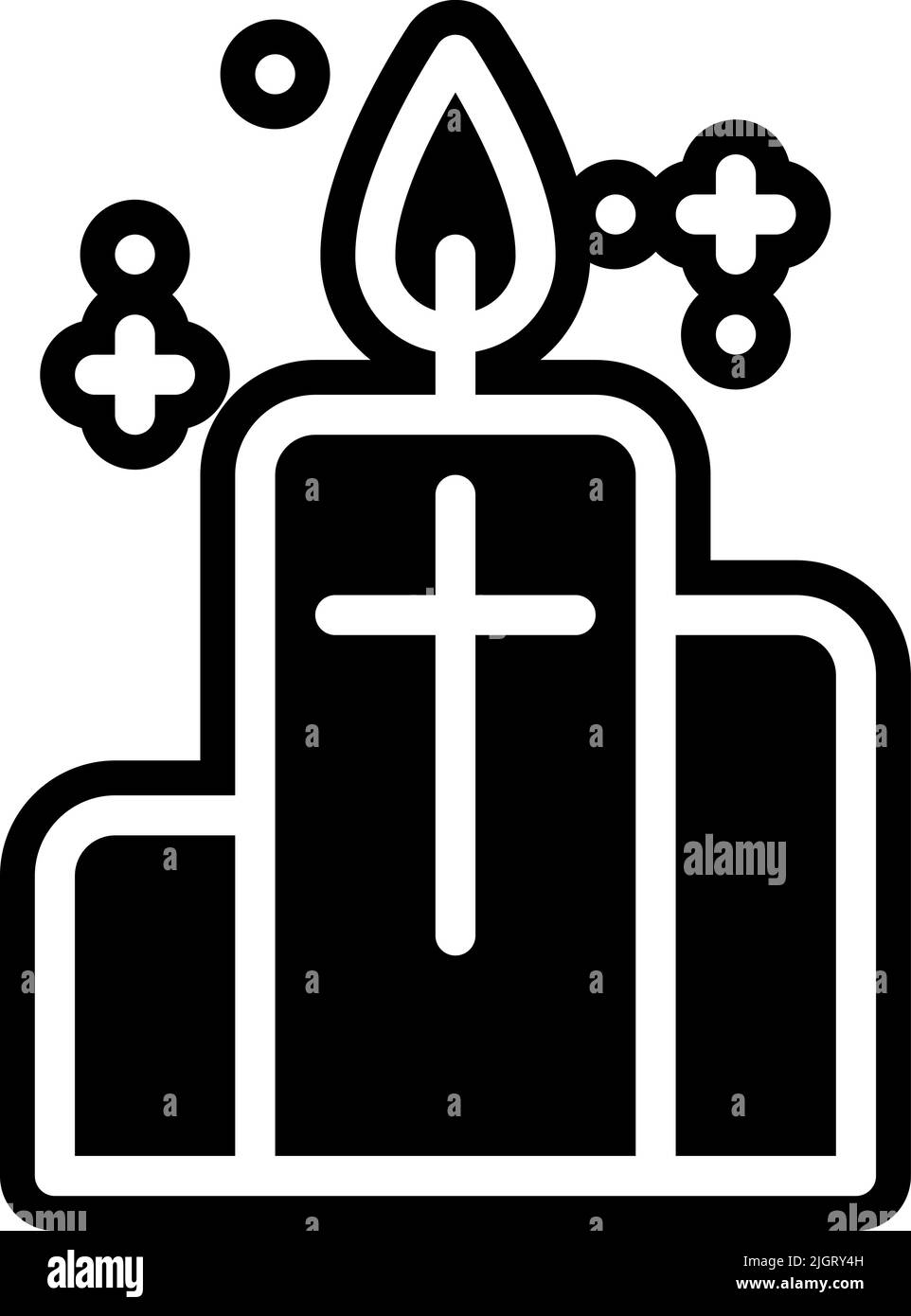 Easter day candle icon . Stock Vector