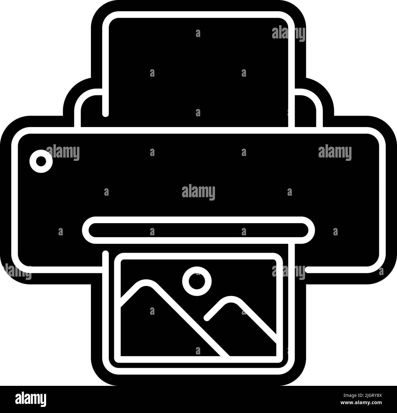 Electronic equipment printer icon . Stock Vector